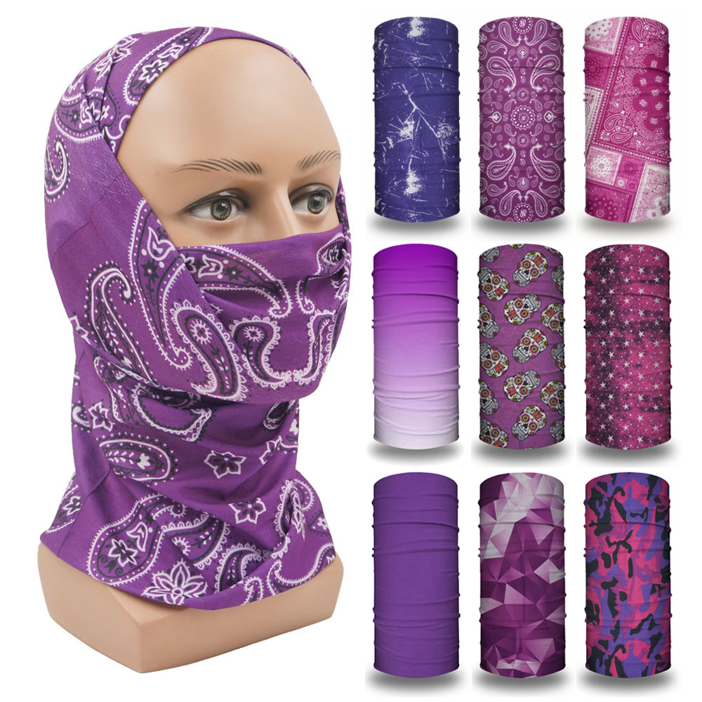 Cycling Gear For Women - Balaclava roxa feminina, faixa de cabeça