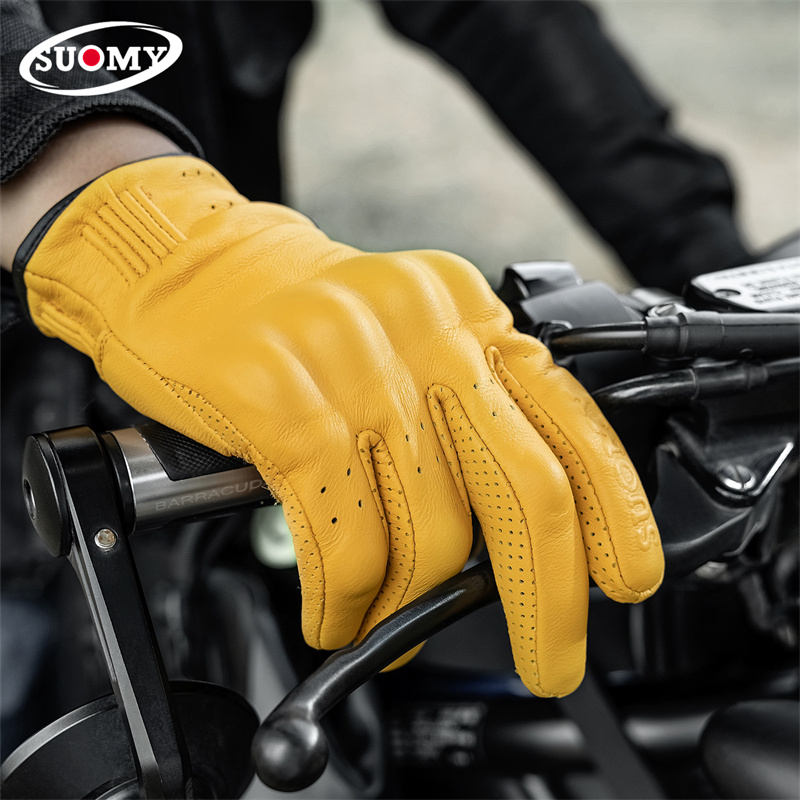 Luvas de Motocicleta em Couro  - Yellow Cycling Gear avaliação e preço